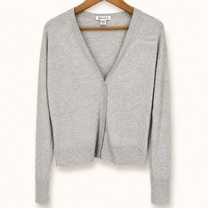 Athleta Medium Lightweight Cardigan Gray V-Neck Wool Blend Double Cuff Capsule
